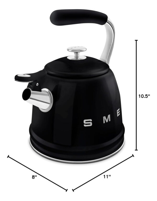 Pava Smeg Silbadora Hervidor Hornalla Retro 2.4 L | Negro - Imagen 8