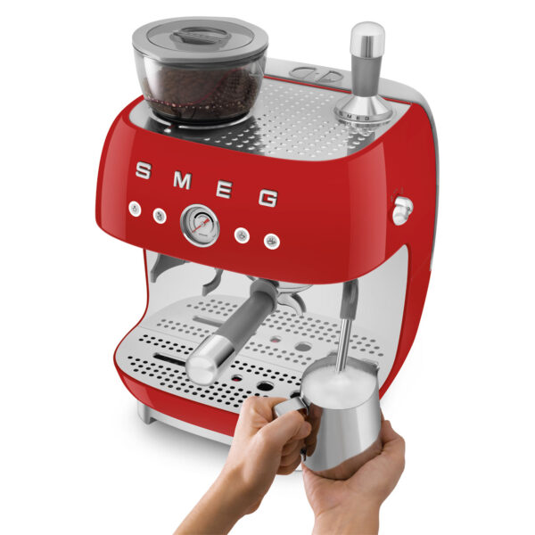 Cafetera Espresso Smeg Italiana C/ Molinillo 220 Volts Rojo - Imagen 3