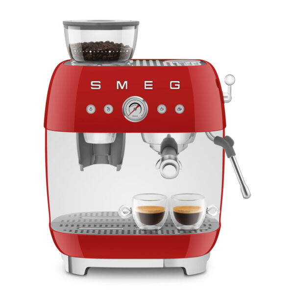 Cafetera Espresso Smeg Italiana C/ Molinillo 220 Volts Rojo
