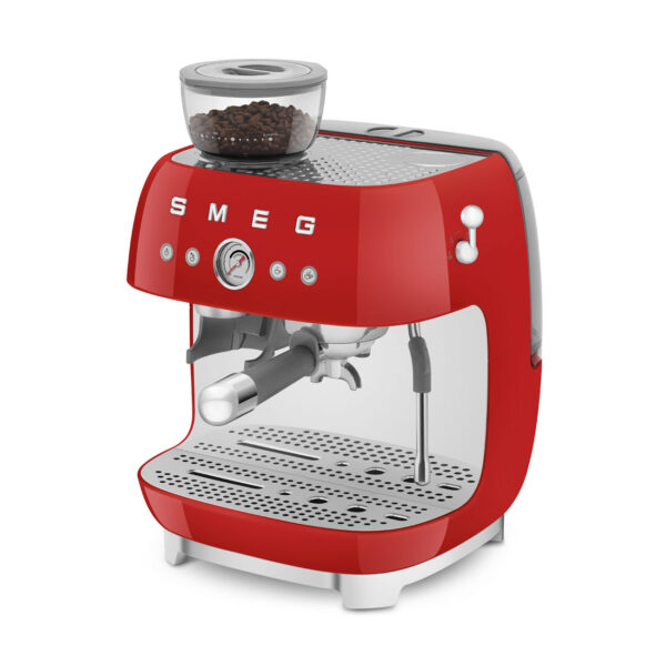 Cafetera Espresso Smeg Italiana C/ Molinillo 220 Volts Rojo - Imagen 4